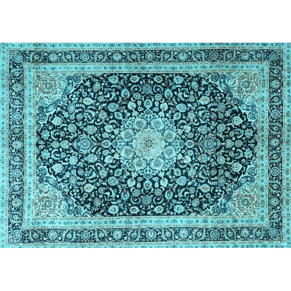 Ahgly Company Indoor Rectangle Persian Light Blue Traditional Area Rugs, 2' x 3'
