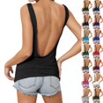 thumbnail image 2 of Sleeveless Tank Tops for Women Casual Workout Shirts Sexy Open Back Activewear Athletic Clothes Sports Tank Top （Black,XL）, 2 of 10