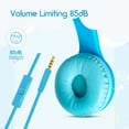 thumbnail image 4 of Olyre Cat Ear Kids Headphones Wired with Microphone,Safe 85db Volume Limited Children Headphones with RGB Dynamic Lighting and Share Function for Boys Girls for Kids Tablet Laptop Blue, 4 of 7