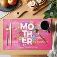 thumbnail image 2 of Happy Mother's Day Placemats Set of 6, Amazing Love Flower Pink Floral Non-Slip Place Mats Washable Table Mats for Kitchen Dining Table Decorations Indoor/Outdoor, 2 of 9