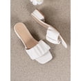 thumbnail image 6 of Women Ruched Detail Single Band Chunky Heeled Sandals  Elegant Outdoor Mule Sandals, 6 of 7