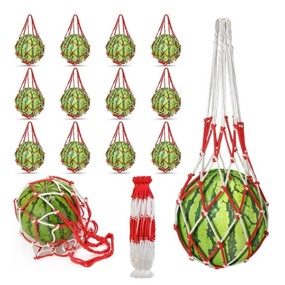 ievspot 30 Pcs Watermelon Mesh Bags Hammock Melon Hanging Net Bag Fruit Harvest Trellis Hammock for Watermelon Pumpkin Cantaloupe