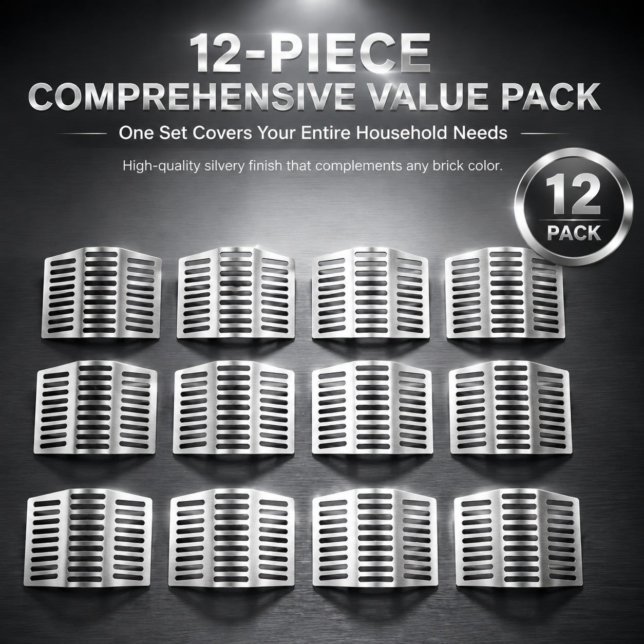 12 Pack Stainless Steel Weep Hole Covers for Brick Wall, 2.8 x