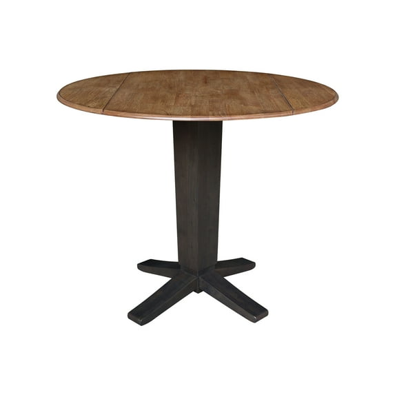 42" Round Dual Drop Leaf Pedestal Dining Table