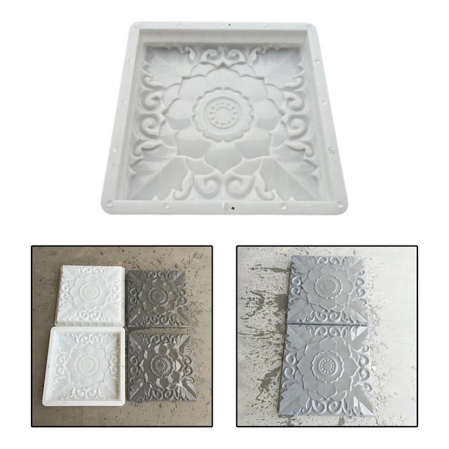1 Retro paisaje decorativo cuadrado DIY PP cemento reutilizable herramientas hormigón para jardín patio trasero al aire libre DYNWAVEMX Herramientas de hormigón