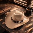 thumbnail image 4 of Qwertyu Cowboy Hat for Men Women Classic Cowgirl Hat Wide Brim Western Women Mens Cowboy Hats Cowgirl Hats Gifts Beige, 4 of 6