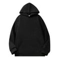 thumbnail image 2 of Women's Sparkle Solid Color Hooded Sweatshirt with Pocket, Oversized Long Sleeve Pullover, Soft Comfortable Casual Streetwear for Spring Fall Daily Wear, Work, Sports and Loungewear Black L, 2 of 7