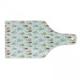 thumbnail image 1 of Cartoon Cutting Board, Bugs with Colorful Flowers Ladybugs Dragonflies Bees Animal Fun, Decorative Tempered Glass Cutting and Serving Board, Wine Bottle Shape, Pale Blue Pink Red, by Ambesonne, 1 of 1