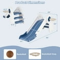 thumbnail image 3 of Gymax 3 in 1 Toddler Slide w/Basketball Hoop & Basketball Foldable Freestanding Slide Blue, 3 of 10