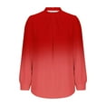 thumbnail image 4 of Levmjia Womens Tops Sweatshirts Gradient Print Round Neck Long Sleeve Fitted Casual Blouse For Work Commute Home Relaxation Soft Holiday Breathable Comfort Stretch, 4 of 6
