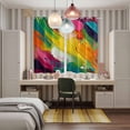 thumbnail image 6 of Curtains 84 Inches Long 2 Panels, Colorful Pigment Grommets Window Treatment Curtain, Abstract Color Block Oil Painting Thermal Curtains Drapes for Living Room/Bathroom, 6 of 9
