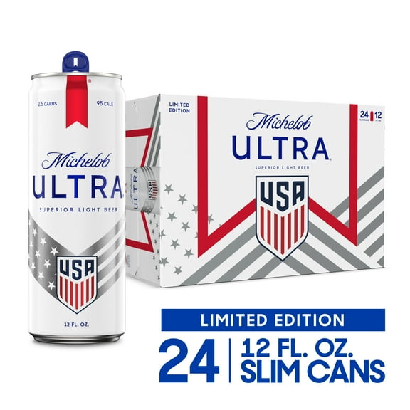 Michelob ULTRA Superior Light Beer, Domestic Lager, 24 Pack, 12 fl oz Aluminum Cans, 4.2 % ABV