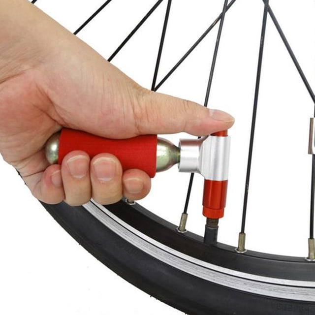 Mini Bomba Inflación de CO2 Aire Neumático Accesorio con Manija Cubierta Bici Equipo