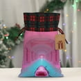 thumbnail image 5 of Rocae Pink Shark Pool Fantasy Print Christmas Drawstring Linen Gift Bag with Drawstrings Treat Bag Goody Present Bags for Christmas Party Favor, 5 of 8