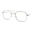 thumbnail image 4 of Hipster Metal Rectangle Double Bridge Blue Light Filtering Computer Glasses Silver, 4 of 8