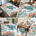 thumbnail image 6 of 6x9 Area Rugs, Coastal Turtle Non-Skid Rubber Backing Large Rectangle Rugs - Living Room Bedroom Home Office, Summer Beach Nautical Coral Starfish Indoor Floor Mat Carpets Washable Rug, 6 of 9