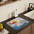 thumbnail image 5 of Yayeee Dish Drying Mat for Kitchen Counter 18" x 24" Microfiber Super Absorbent Coffee Decorative Pad, Blue Goldfish, 5 of 9