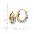 thumbnail image 4 of Real 14kt Two-tone Polished Double Hoop Earrings; for Adults and Teens; for Women and Men, 4 of 4
