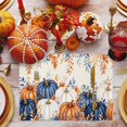 thumbnail image 2 of Orange Blue Pumpkins Fall Placemats Set of 4, Thanksgiving Eucalyptus Maple Washable Wipeable Table Mats for Dining Tables, Indoor Outdoor Kitchen Place Mats for Holiday Party Table Decor, 2 of 9