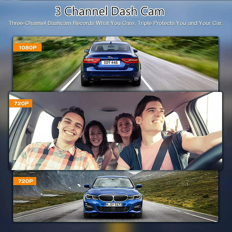 Goodyear Dual Lens Car Dash Cam with Front Rear Internal Camera HD Dashcam  Taxi