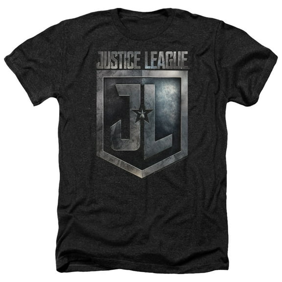 Justice League Movie - Shield Logo - Heather Short Sleeve Shirt - Large
