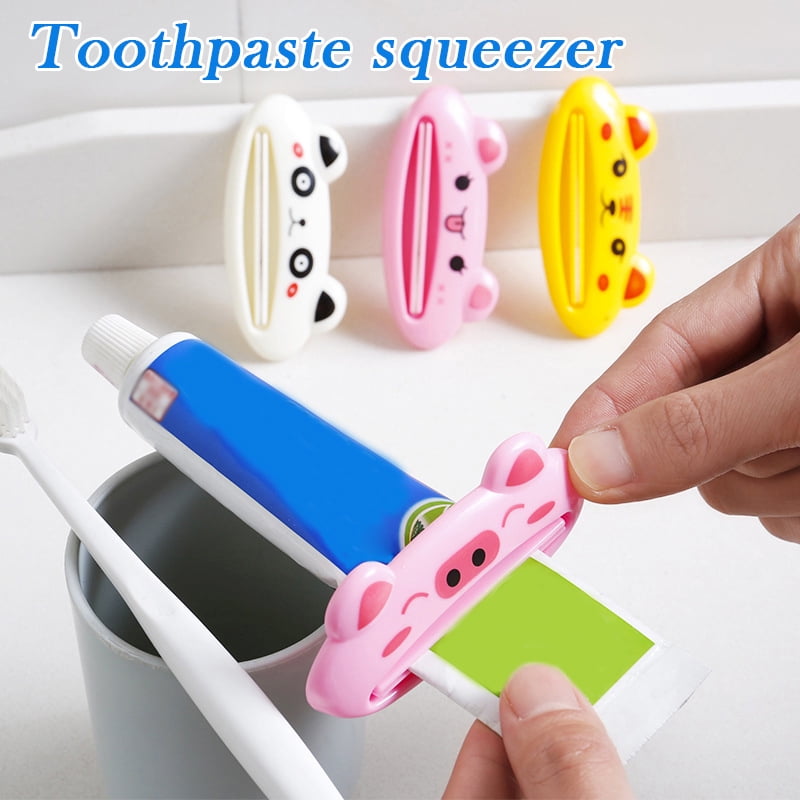 Toothpaste Squeezer Dispenser Tube Holder Rolling Bathroom Tool Cartoon Roller 