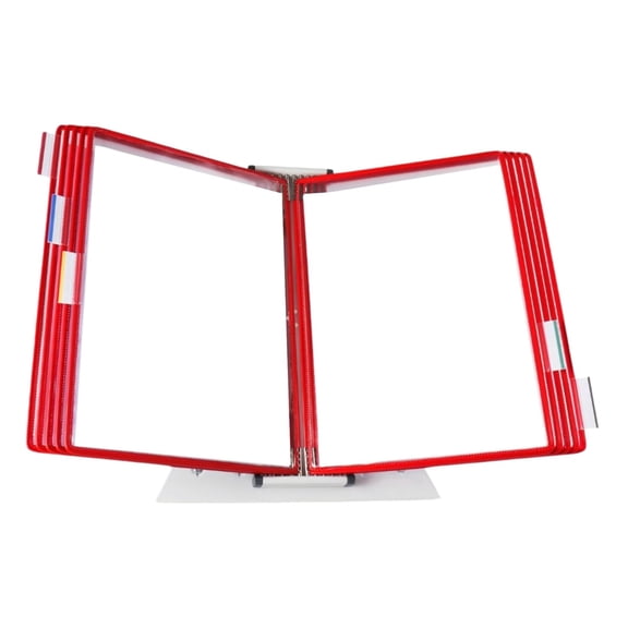 Djois® Desktop Display System, Durable Steel Wire Frames, Letter-Size, 20 Pockets, Red (D232)