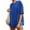 Blue, variant on Olyvenn Womens Oversized Tshirts Summer Casual Short Sleeve Crew Neck T Shirt Loose Fit Side Slit Tee Tops Black S