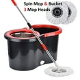 thumbnail image 6 of Spin Mop with Bucket, Mop and Bucket with Wringer Set, Floor Mop Bucket Set 360 Spin Mop System 3 Mop Heads for Floor Cleaning, Black & Red, 6 of 8
