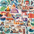 thumbnail image 1 of Stickers Collection Cartoon Travel, 65 unidades, vinilo impermeable, 1 of 2