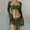 Army Green, variant on Womens Sweater Sets 3 Piece Knit Long Sleeve V-Neck Crop Top Skirt Set Sexy Hollow Sequins Bandage Tube Top and Short Skirt