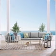thumbnail image 2 of Lounge Sectional Sofa Chair Set, Aluminum, Metal, Steel, White Grey Gray, Modern Contemporary Urban Design, Outdoor Patio Balcony Cafe Bistro Garden Furniture Hotel Hospitality, 2 of 10