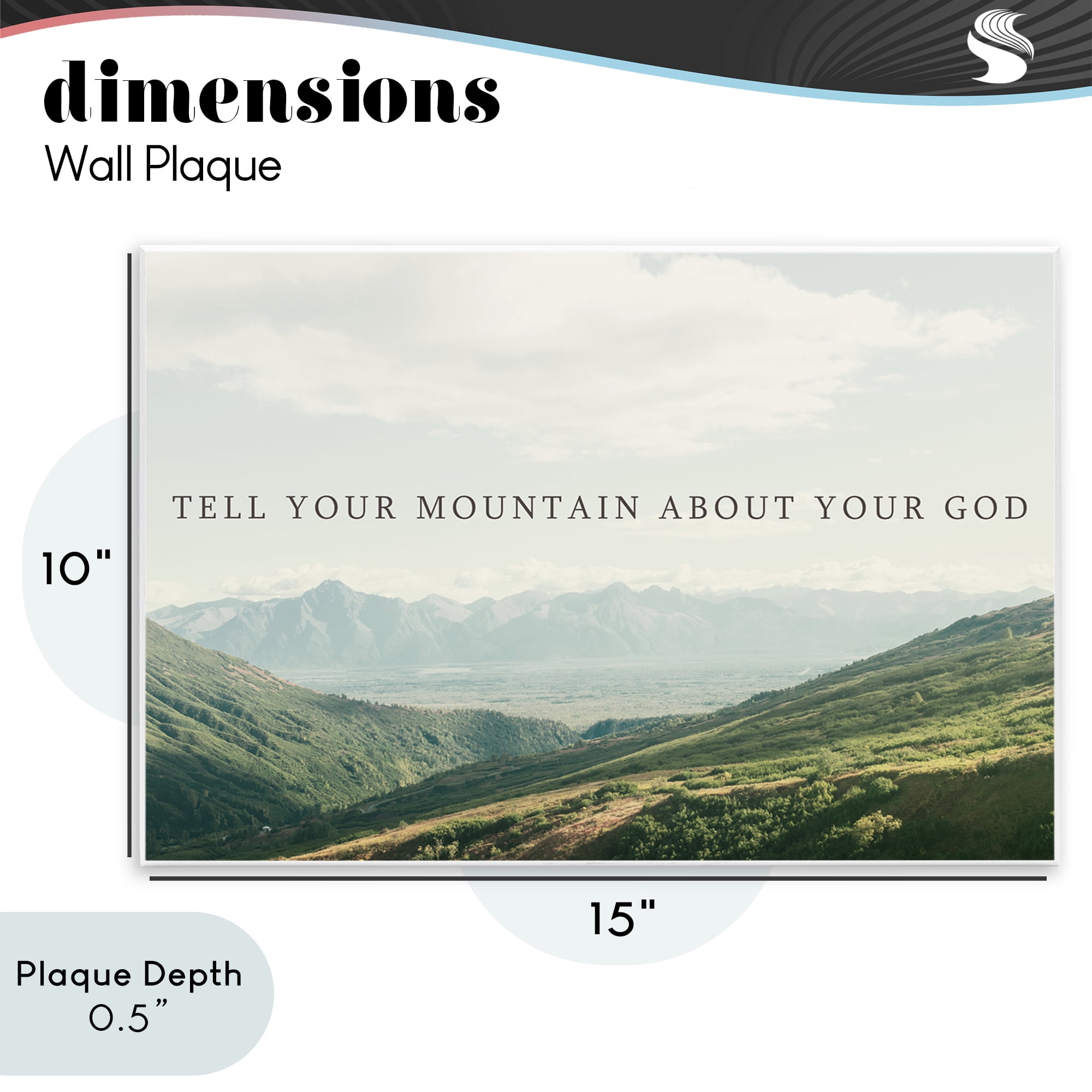 Stupell Industries Tell Your Mountain About God Wall Plaque Art, design by Kali Wilson