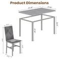 thumbnail image 6 of Baxluxe Marble Dining Table Set for 4, 47.2 Inch Rectangle Kitchen Table and Chairs Set, Faux Marble Dining Table with 4 Velvet Dining Chairs, 5 Pieces Dinette Set for Kitchen, Breakfast Nook, Gray, 6 of 8