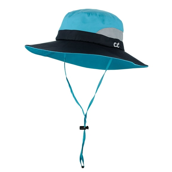 C.C Safari Sun Hat Wide Brim Hat with Ponytail Hole Packable UPF 50 for Hiking Camping