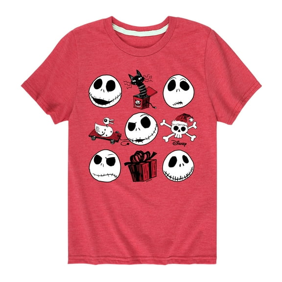 The Nightmare Before Christmas - Jack Christmas Grid - Toddler And Youth Short Sleeve Graphic T-Shirt
