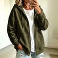 thumbnail image 2 of Edvintorg Women's Jackets Loose Zip up Long Sleeve Coat Fall Winter Casual Hooded Outerwear with Pocket Women's Clothes S-2XL Army Green, 2 of 9