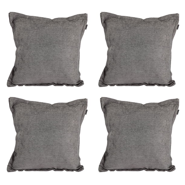Cojin Decorativo Cuadrado Set de 4 Niz Gris Oscuro