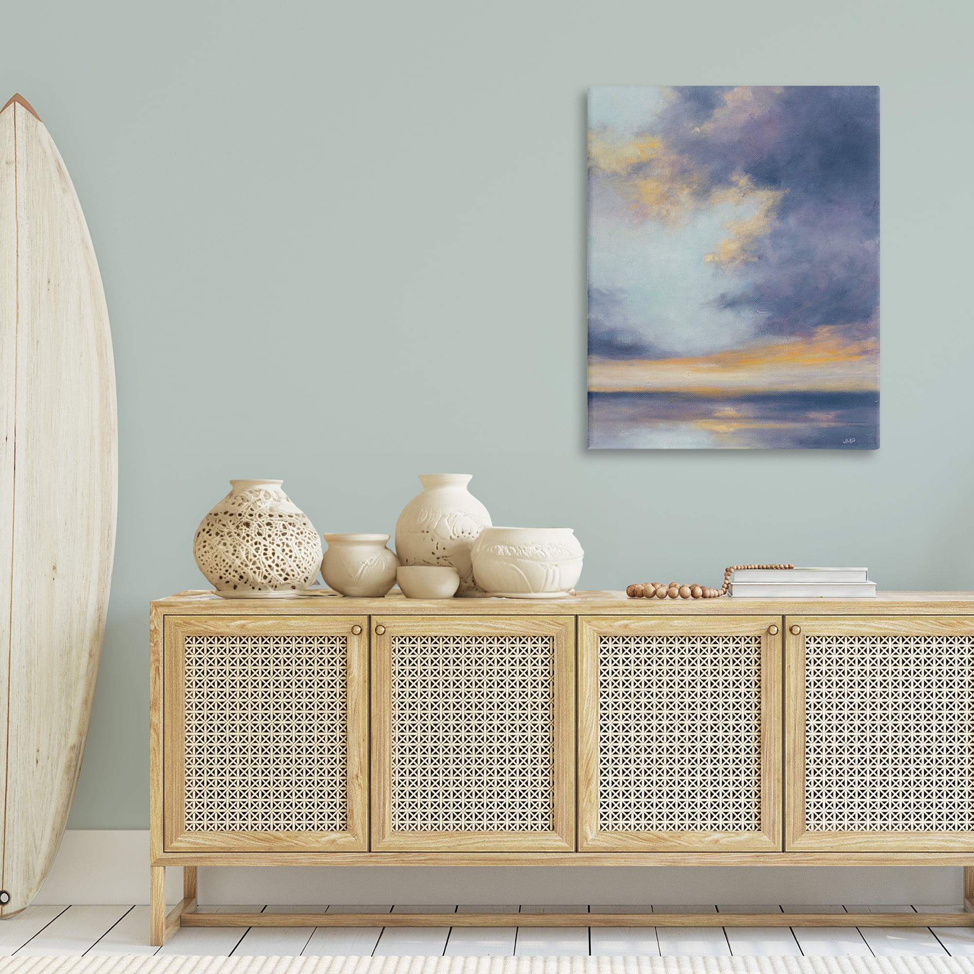 Stupell Industries Light Of Dawn Seascape Landscape Painting Gallery Wrapped Canvas Art Print Wall Art, 30 x 40