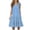 Sky Blue, variant on Women's Dresses Summer Baggy Comfy Knee-Length Solid Beach Dress Crew Neck Sleeveless Shift Dress for Women's Smocked Ruffled Trendy Birthday Dress White S