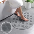 thumbnail image 2 of Alfombrilla de ducha redonda Alfombrilla de baño antideslizante con ventosa, 46 × 46 CM (18,1 x 18,1 pulgadas), alfombrilla de ducha suave con orificio de drenaje, hecha de silicona JAMW Sencillez, 2 of 5