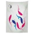 thumbnail image 3 of Ambesonne Japanese Tablecloth Rectangular Table Cover, Fish Yin Yang, 60"x90", Pink Blue, 3 of 4