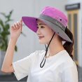 thumbnail image 4 of Sombrero de sol tipo safari para mujer, de malla, ala ancha, con protección UV, para exteriores, plegable, para playa, verano y pesca., 4 of 4