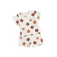 thumbnail image 2 of Musuos Kids Girls Shorts Set, 12 18 24M 3 4T Flower Print Short Sleeve Crew Neck T-shirt with Shorts Summer Outfit, 2 of 10
