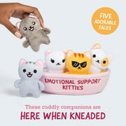 Emotional Support Pals Kitties, Plush Animal Toys, Includes 5 Plushies with Carrying Basket
