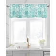 thumbnail image 2 of Green Mexican Linen Curtain Valance for Bedroom/Bathroom/Kitchen/Office/Living/Dining Room Window,Boho Mosaic Floral Modern Morocco Tiles Pocket Topper Drapes Decorative Cafe Drapery Panel 54"x18", 2 of 6