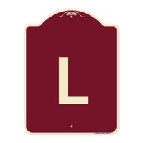 SignMission Designer Series Sign - Sign with Letter L | Burgundy 18" x 24" Heavy-Gauge Aluminum Architectural Sign | Protect Your Business & Municipality | Made in the USA