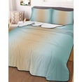 thumbnail image 2 of Quilts Full Size, Khaki Turquoise Ombre Soft Comforter Bedding Set for Bed, Modern Abstract Art Gradient Lightweight Quilted Bedspread with Pillow Cover(2 Pieces) for All Season, 78x90 Inch, 2 of 6