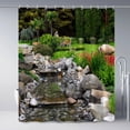 thumbnail image 2 of Garden Landscape Shower Curtain – Colorful Floral Spring Summer Nature Plants Scenery – Country Flower Rustic Bathroom Decor Set – Polyester Fabric Curtains with Hooks (70"x70) – Bring the Outdoor, 2 of 6