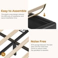 thumbnail image 5 of Queen Bed Frame with Storage Headboard and Charging Station, Leather Upholstered Bed Frame Queen Size with 4 Drawers and LED Lights, Type C and USB, No Box Spring Needed, Black, 5 of 8
